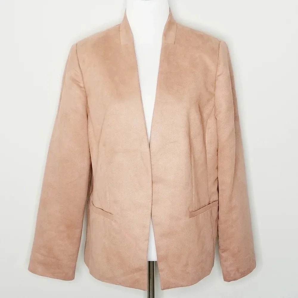 Chico's Mauve Pink Heidi Faux Suede Blazer 1